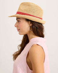 Hepburn Raffia Fedora Hat - Natural