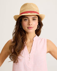 Hepburn Raffia Fedora Hat - Natural