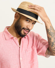 Men's Fedora Palm Springs Raffia Hat - Natural