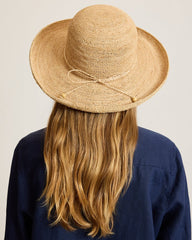 Maria Upturn Raffia Packable Hat - Natural