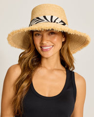Kendall Raffia Wide-Brim Hat - Natural