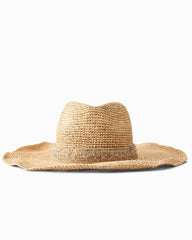 Lizzy Crochet Raffia Packable Cowboy Hat - Natural