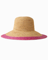 Lucia Crochet Raffia Packable Sun Hat - Nat/Lilac