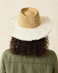 Melissa Lux Fringe Raffia Hat - Natural/White/Silver