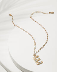 Initial Necklace - E