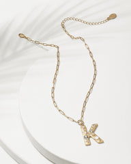 Initial Necklace - K