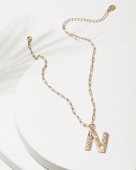 Initial Necklace - N