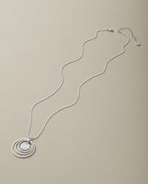 Silver Coast Shell Multi-Ring Pendant Necklace - Silver