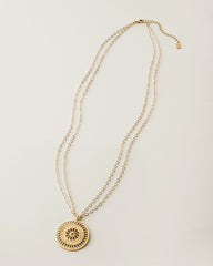 Pacifica Palm Openwork Pendant Necklace - Gold