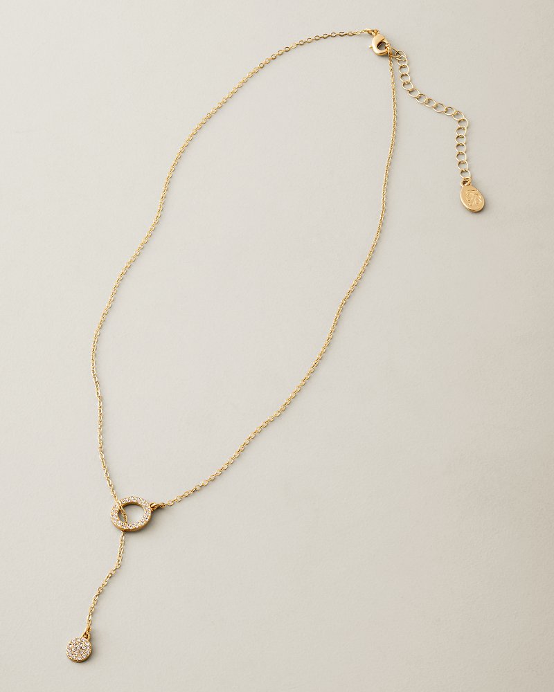 Celestial Sea Gold-Tone Hammered Lariat Necklace - Gold