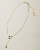 Celestial Sea Gold-Tone Hammered Lariat Necklace - Gold