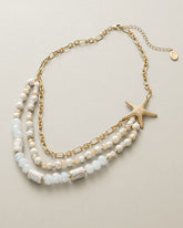 Sunset Tides Bead Starfish Layered Necklace - Gold