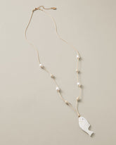 Sunset Tides Mother of Pearl Fish Pendant Necklace - Gold
