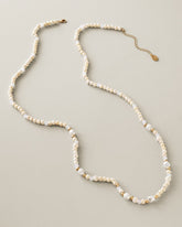 Harbor Glow Howlite Beaded Long Necklace - Gold