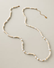 Harbor Glow Howlite Beaded Long Necklace - Gold