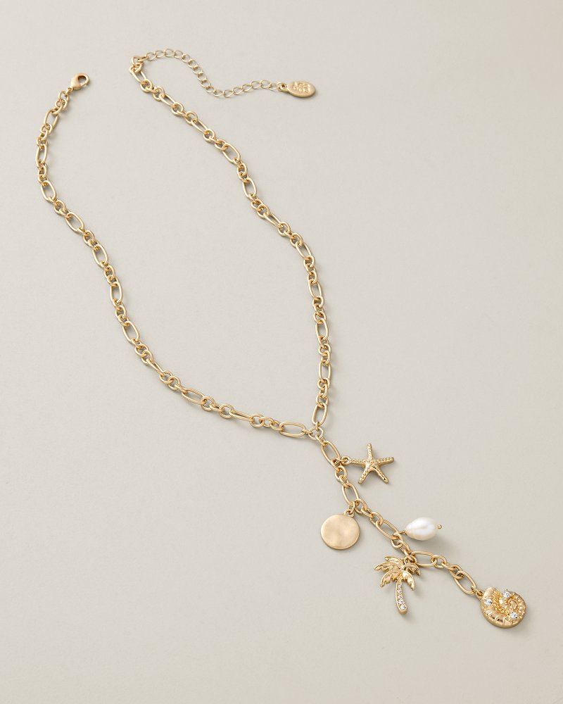 Sunset Tides Shaky Charm Y Necklace - Gold