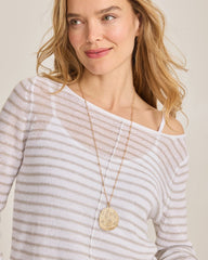 Marina Sol Textured Metal Pendant Necklace - Gold