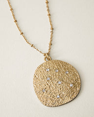 Marina Sol Textured Metal Pendant Necklace - Gold