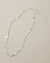 Coastal Fronds Delicate Chain Short Necklace - Silver