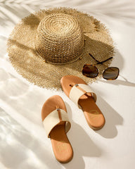 André Assous Nice Stretch-Linen Featherweights Sandals - Beige