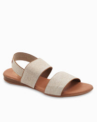 André Assous Nigella Stretch-Linen Featherweights Sandals - Beige Linen