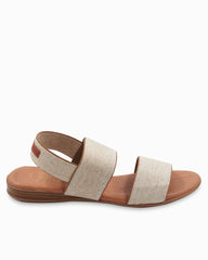 André Assous Nigella Stretch-Linen Featherweights Sandals - Beige Linen