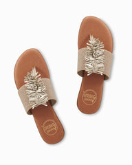 André Assous Novalee Stretch-Linen Featherweights Sandals - Beige/Platino