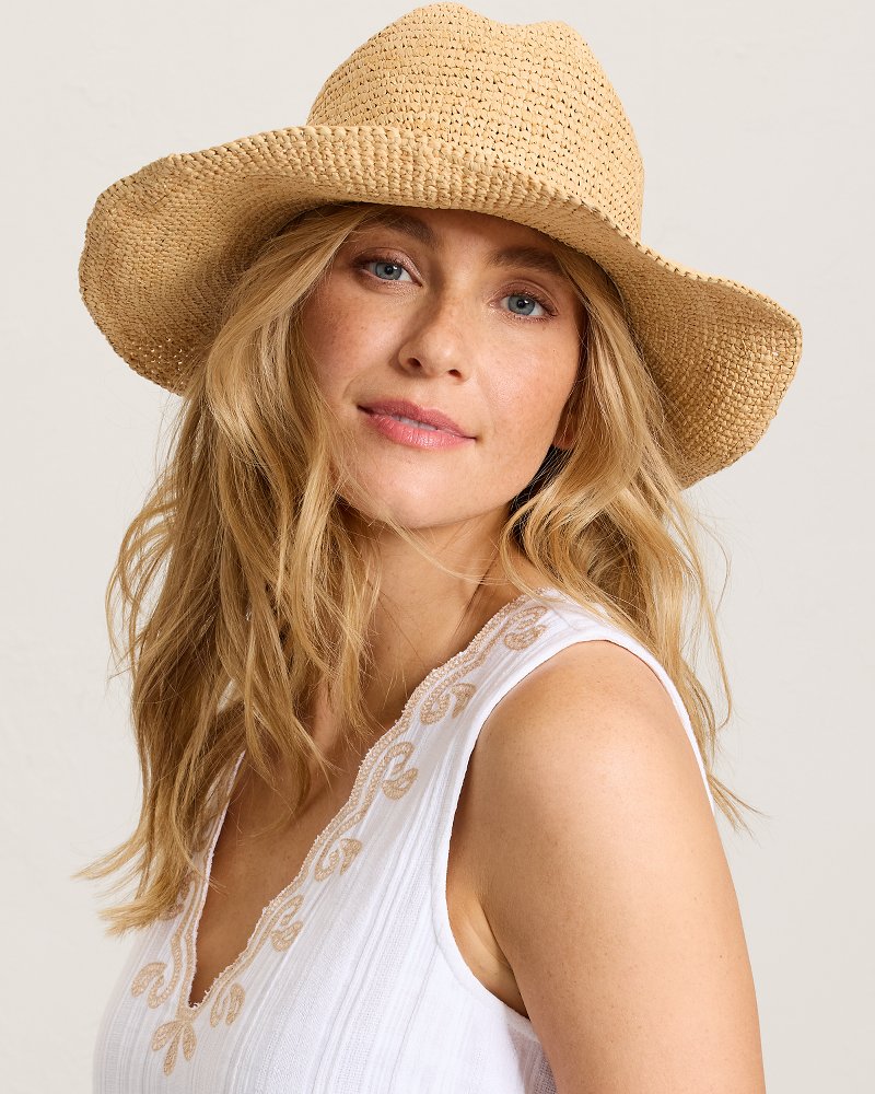 Raffia Cattleman's Cowboy Hat - Natural