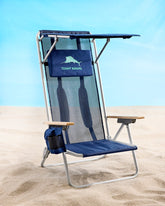 Tommy Bahama Mesh Beach Chair With Shade - Navy