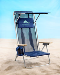 Tommy Bahama Mesh Beach Chair With Shade - Navy