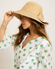 Raffia Bow Bucket Hat - Toast