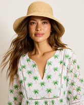 Raffia Bow Bucket Hat - Toast