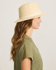 Classic Packable Travel Hat - Natural/White