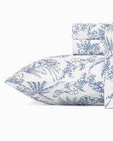 Pen & Ink Palm 4-Piece King Sheet Set - Blue
