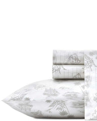 Vintage Map 4-Piece King Sheet Set - Grey