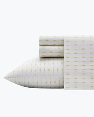 Pineapple Pinstripe 4-Piece Queen Sheet Set - Yellow
