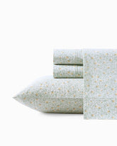 Crane Flower 4-Piece Cotton Cooling King Sheet Set - Green