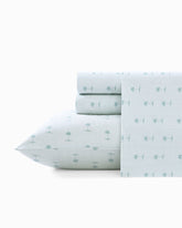 Kew Palms 4-Piece Queen Sheet Set - Blue/Silver