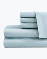 Solid Sateen 6-Piece King Sheet Set - Blue