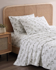 Vintage Map 4-Piece King Sheet Set - Brown