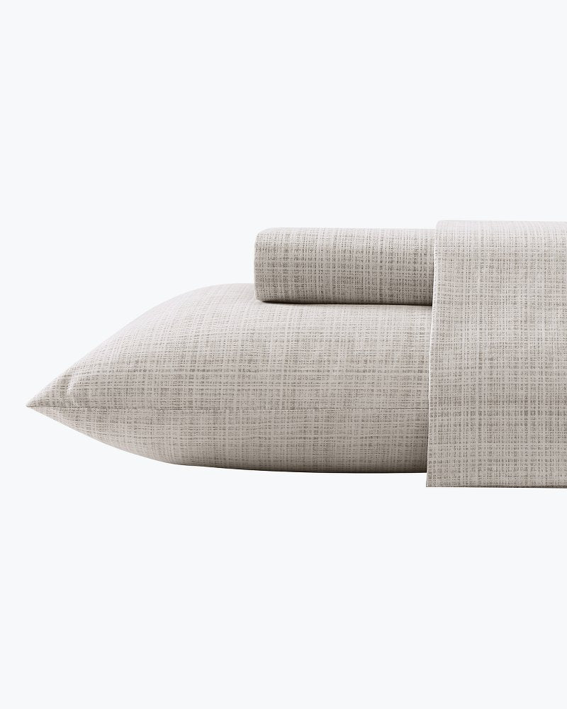 Raffia Linen 4-Piece Queen Sheet Set - Khaki
