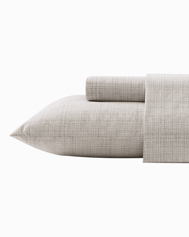 Raffia Linen 4-Piece King Sheet Set - Khaki