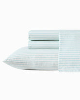 Cool Beach Stripe 4-Piece Queen Sheet Set - Stripe Blue