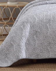 Water Leaves 2-Piece Twin Quilt Set - Grey