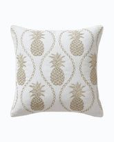 Golden Pineapples Embroidered Decorative Pillow - Gold