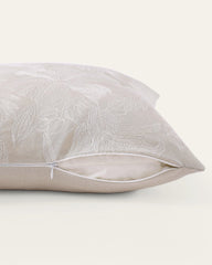 Island Estate Embroidered Floral Canvas Decorative Pillow - Natural/Beige
