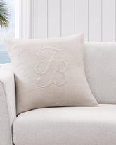 Island Estate Quilted Linen Decorative Pillow - Natural/Beige