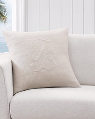 Island Estate Quilted Linen Decorative Pillow - Natural/Beige