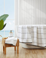 Ridley Grey 3-Piece Bath Towel Set - Grey