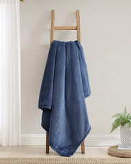Plush Fleece Blue King Blanket - Blue